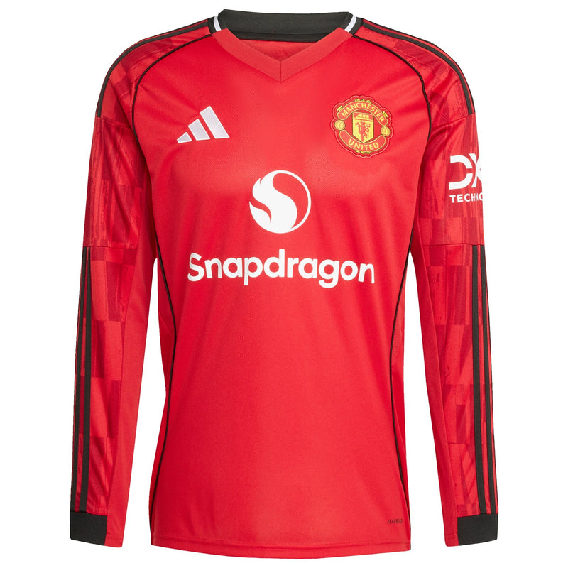 Bruno Fernandes Manchester United adidas Home 2025/26 Player Long Sleeve Jersey - Red