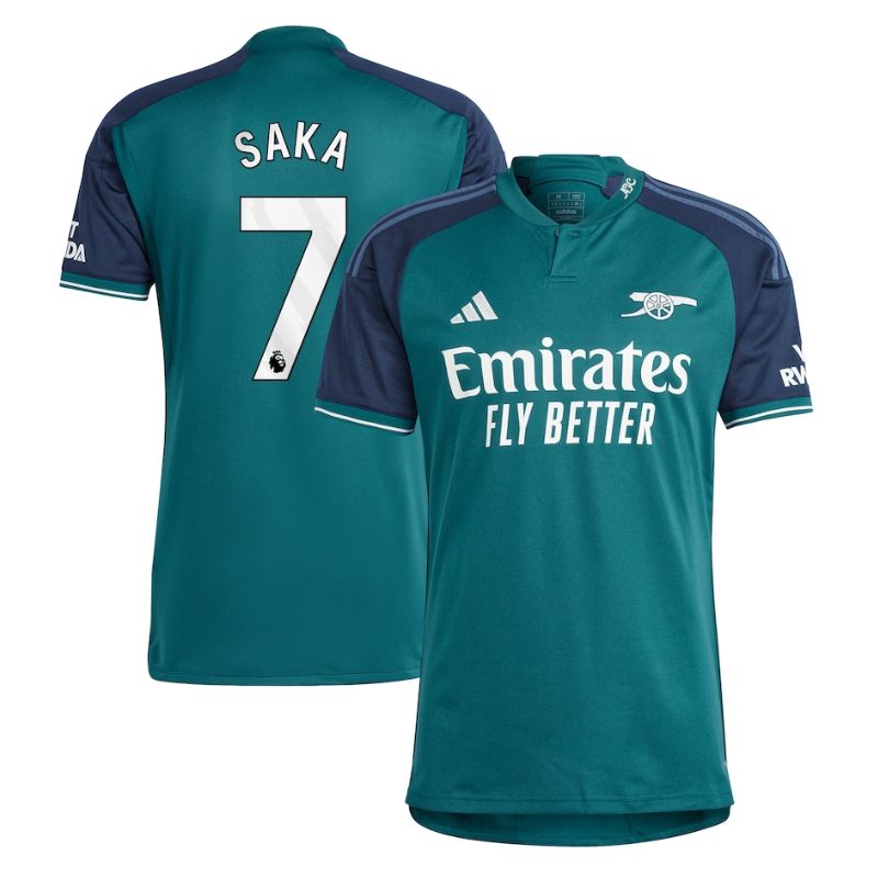 Bukayo Saka Arsenal Adidas 2023/24 Third Player Jersey - Green