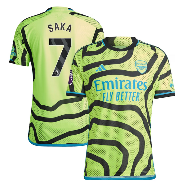 Bukayo Saka Arsenal Shirt 2023/24 Away Player Jersey - Yellow