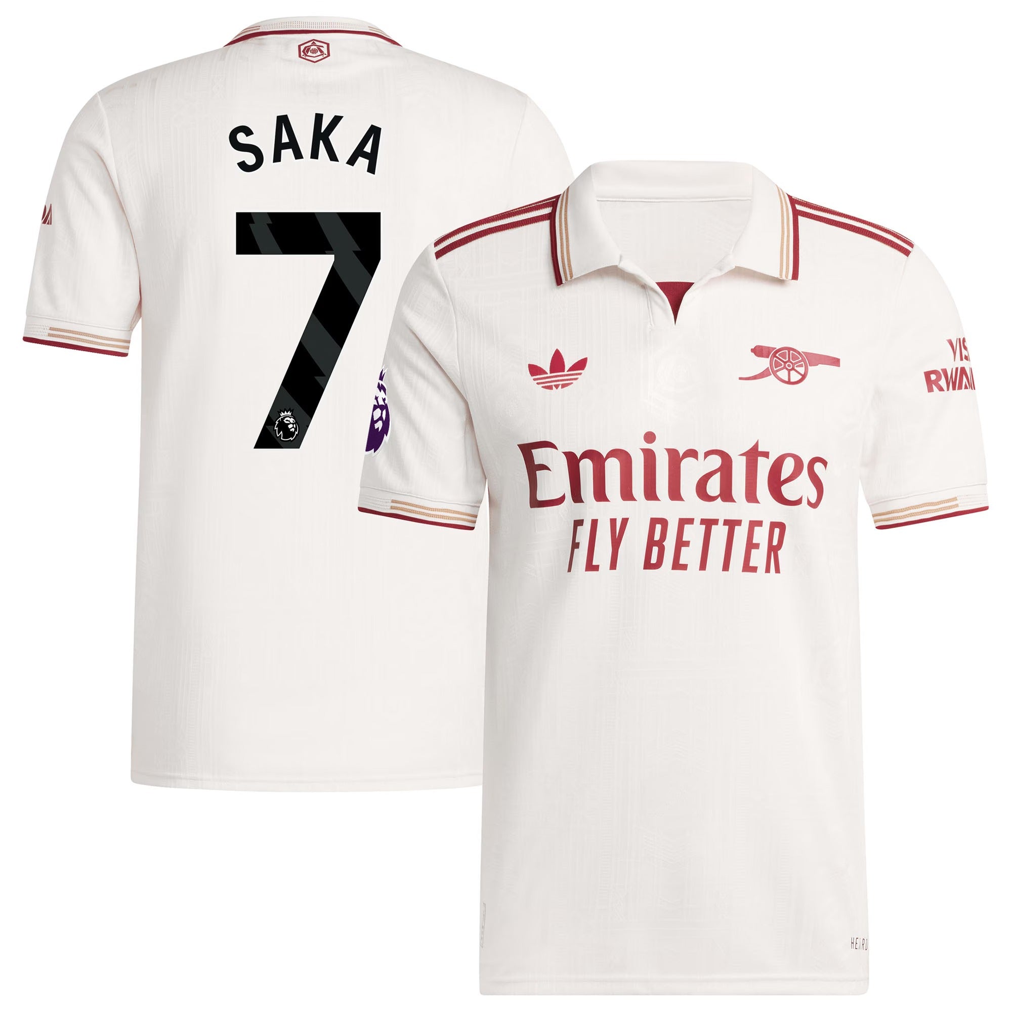 Bukayo Saka Arsenal adidas 2025/26 Third Player Jersey - White - Jersey Teams World