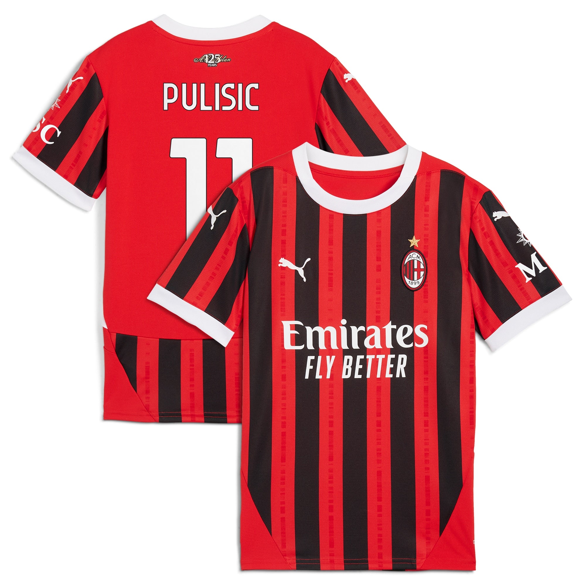 Christian Pulisic AC Milan Puma 2024/25 Home Player Jersey - Red