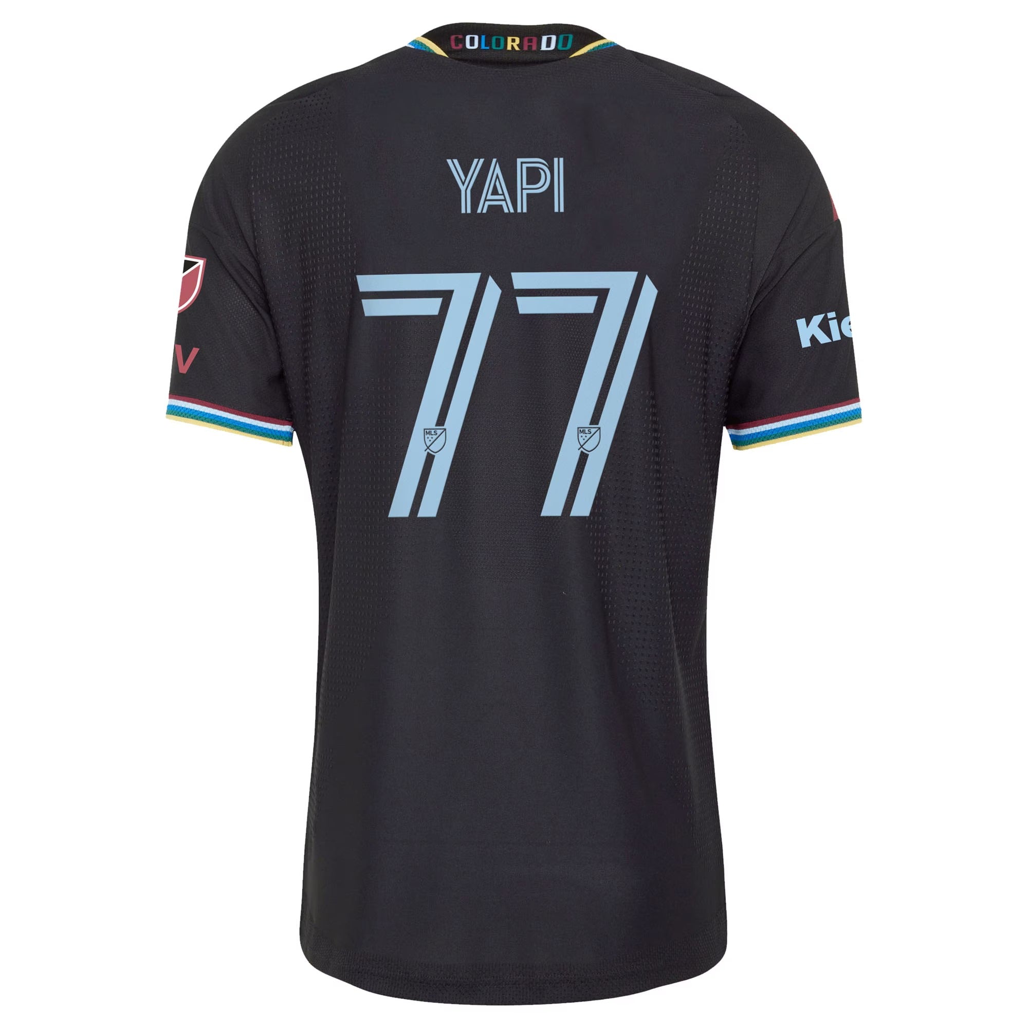 Colorado Rapids // adidas Darren Yapi #77 Official 2026 Colorful Colorado On-Field Patch Jersey – Black - Jersey Teams World