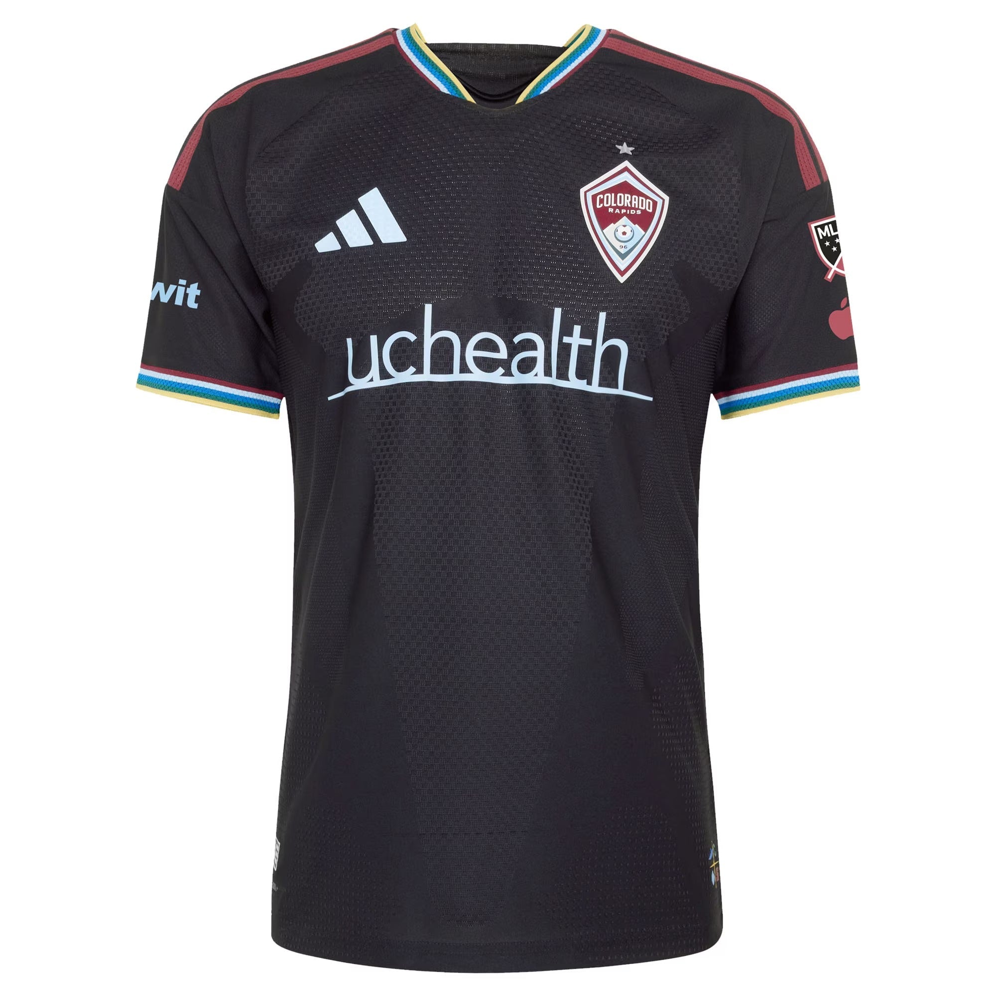 Colorado Rapids // adidas Rafael Navarro #9 Official 2026 Colorful Colorado On-Field Patch Jersey – Black - Jersey Teams World
