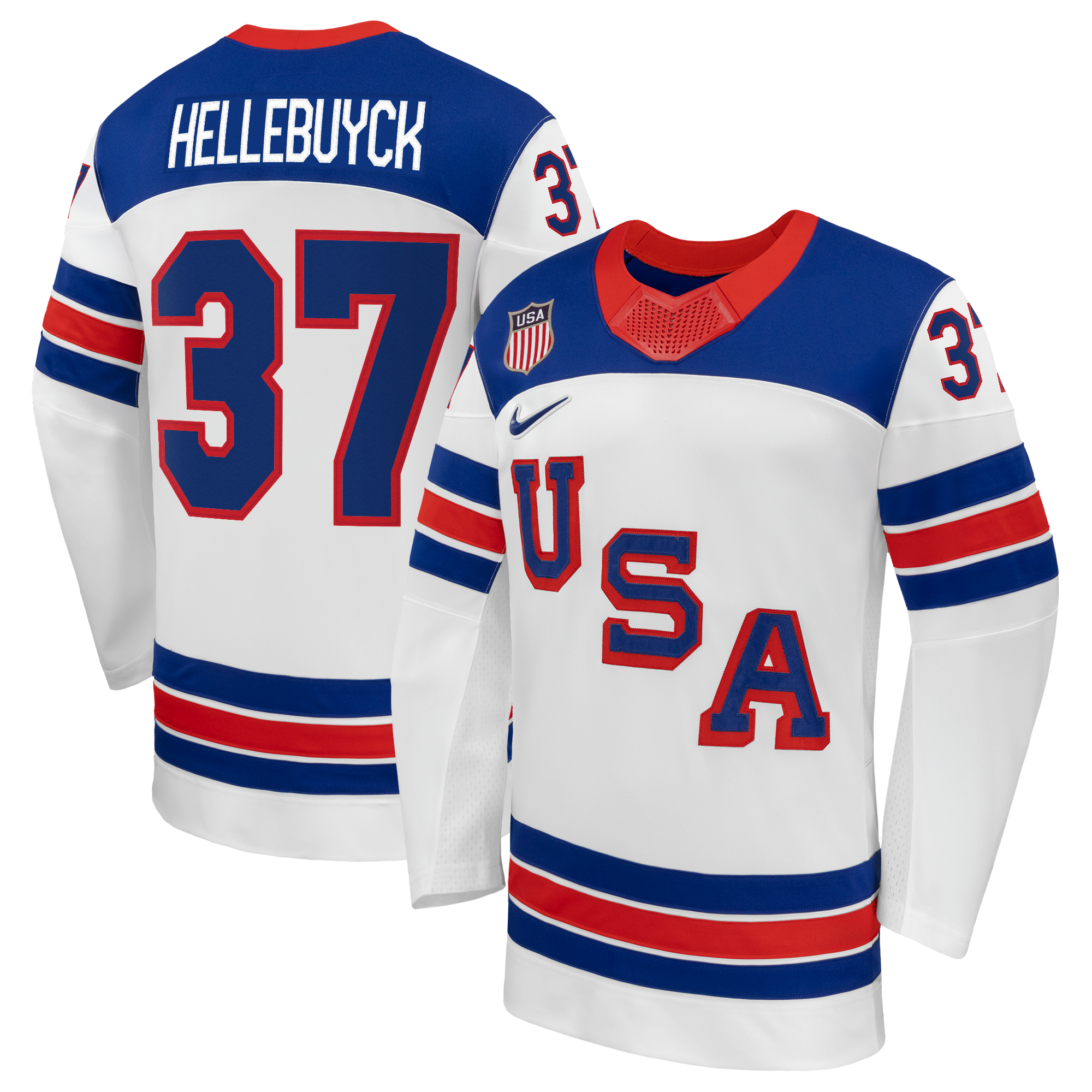 Connor Hellebuyck #37 USA Hockey 2026 Away Jersey - Nike White