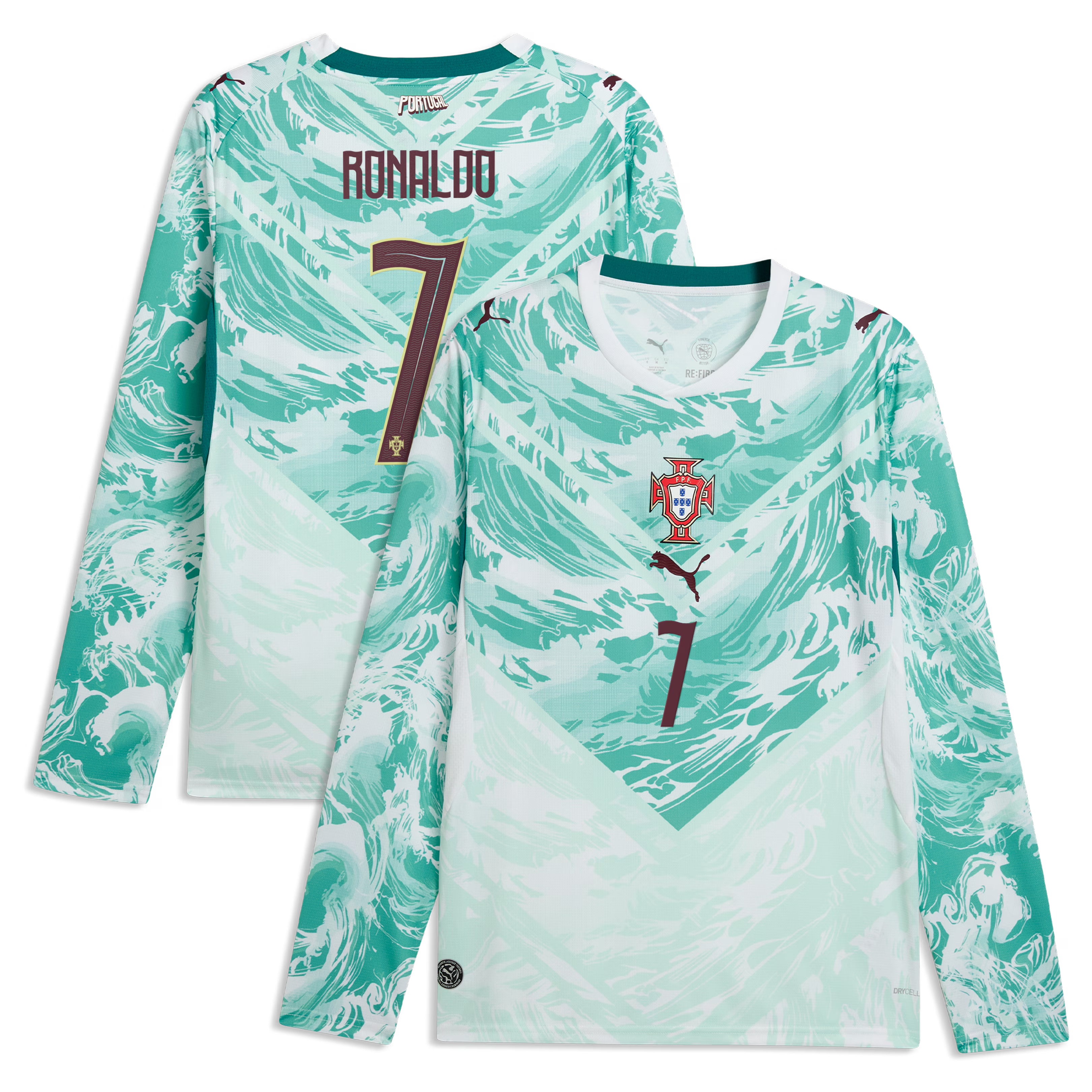 Cristiano Ronaldo #7 Portugal 2026 Long Sleeve Away Jersey - Puma White - Jersey Teams World