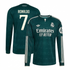 Cristiano Ronaldo 7 Real Madrid adidas 2026/27 Away Replica Long Sleeve Jersey - Green