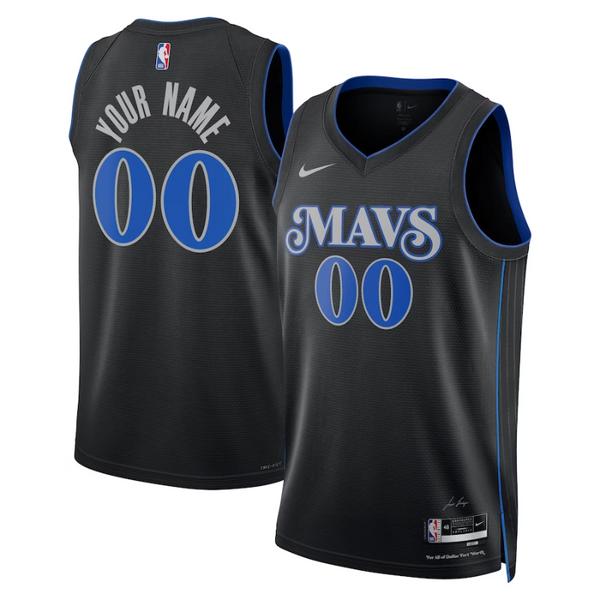 Dallas Mavericks Unisex 2023/24 Custom Swingman Jersey - Black - City Edition