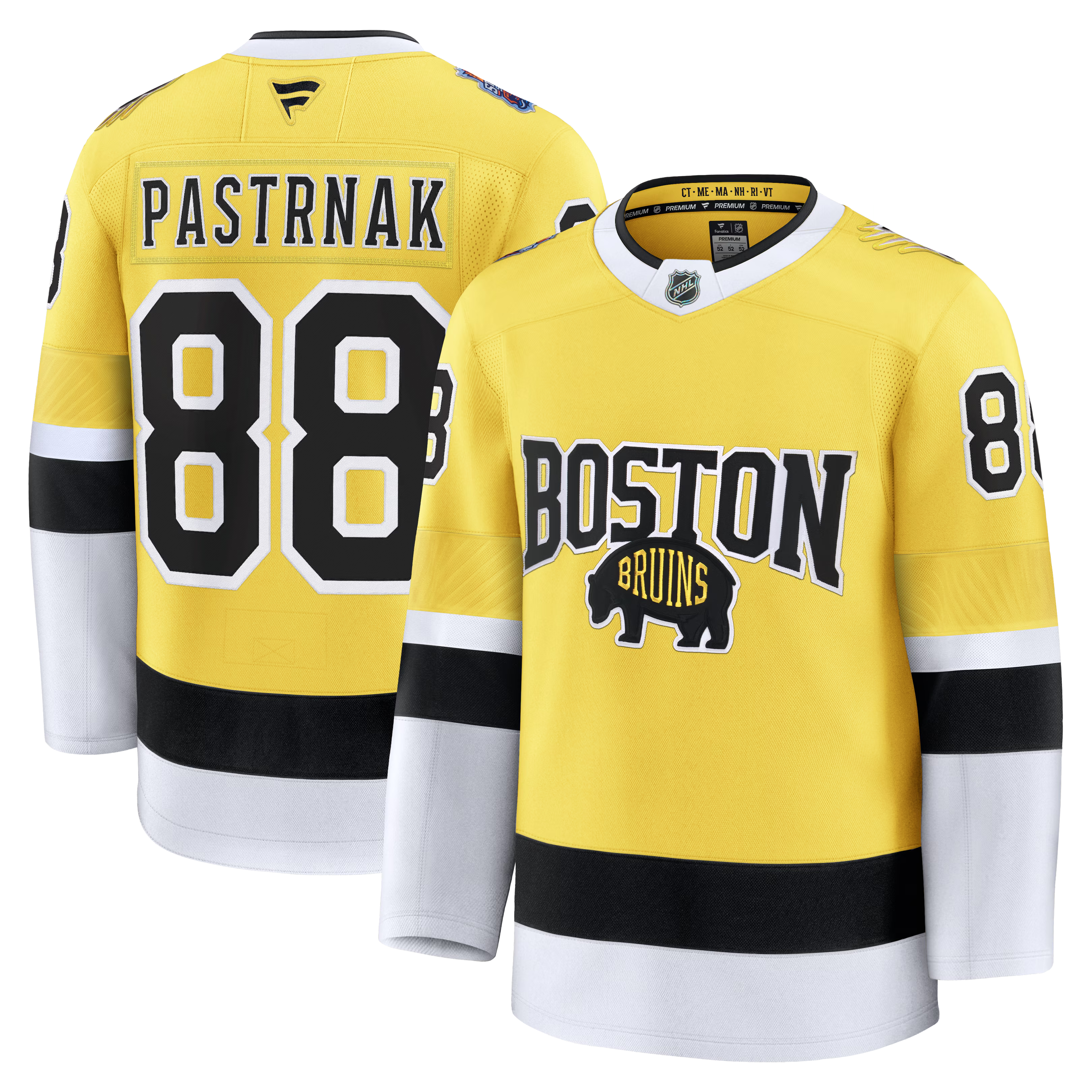David Pastrňák Boston Bruins Fanatics 2026 NHL Stadium Series Premium Jersey – Gold - Jersey Teams World
