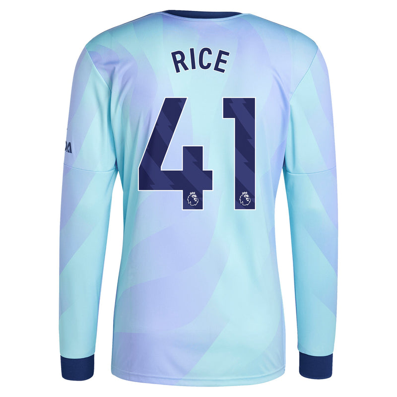 Declan Rice Arsenal adidas 2024/25 Third Long Sleeve Player Jersey - Aqua