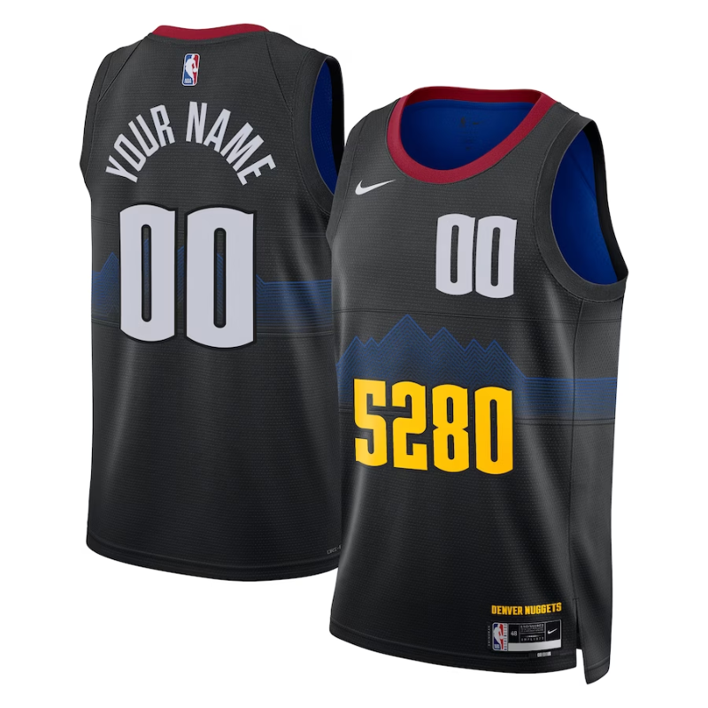 Denver Nuggets Unisex 2023/24 Custom Swingman Jersey - Black - City Ed