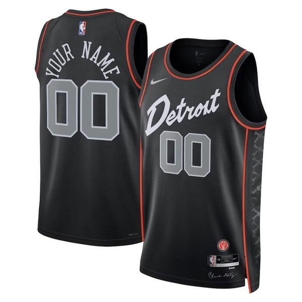 Detroit Pistons Unisex 2023/24 Custom Swingman Jersey - Black - City Edition