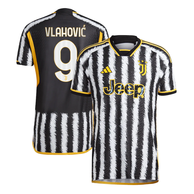 Dušan Vlahović Juventus Shirt 2023/24 Home Player Jersey - Black - Jersey Teams World