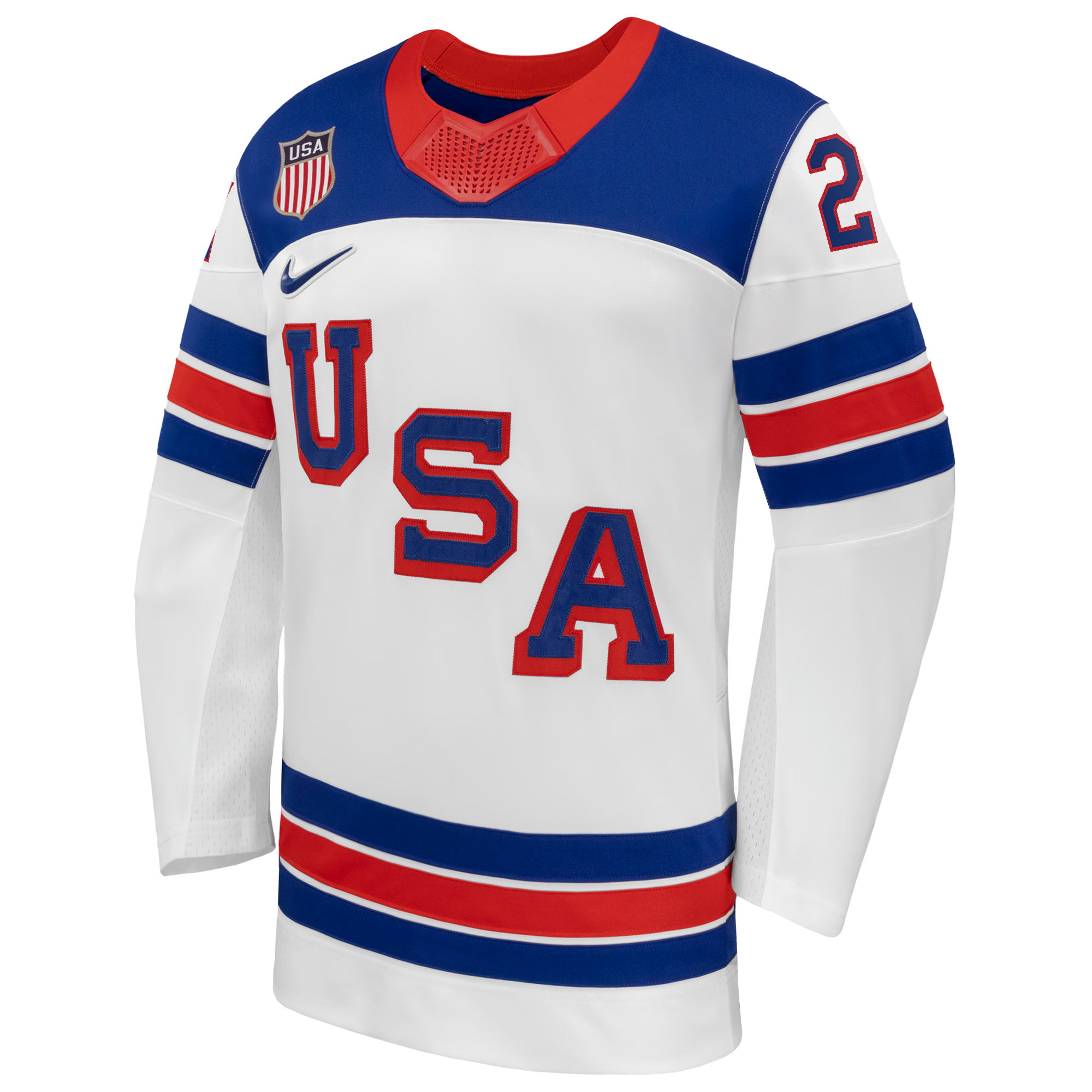 Dylan Larkin #21 USA Hockey 2026 Away Jersey - Nike White - Jersey Teams World