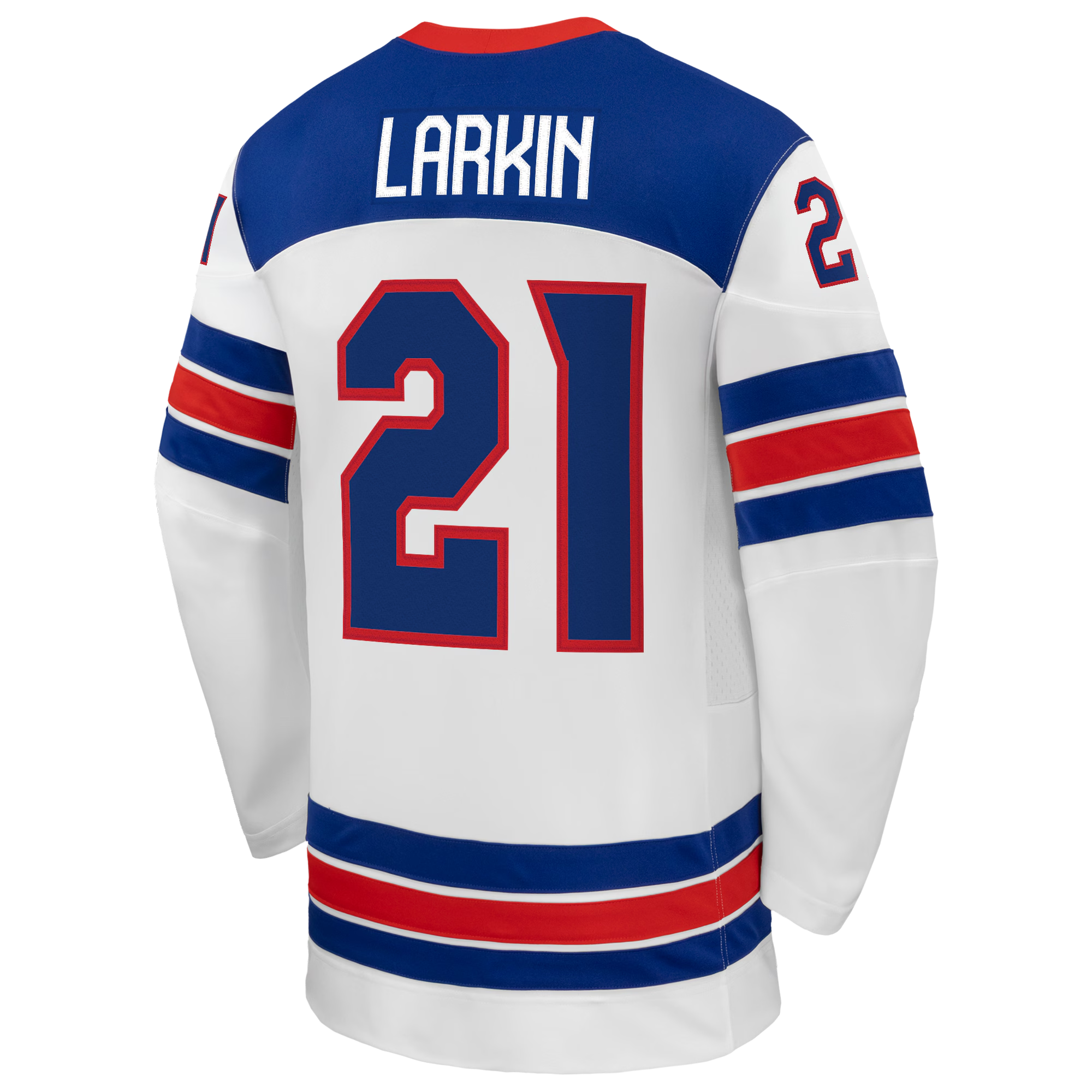Dylan Larkin #21 USA Hockey 2026 Away Jersey - Nike White - Jersey Teams World