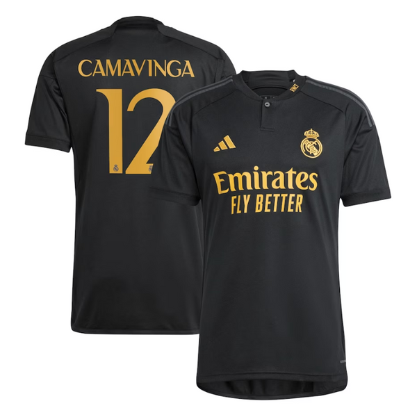 Eduardo Camavinga Real Madrid Adidas 2023/24 Third Player Jersey - Black