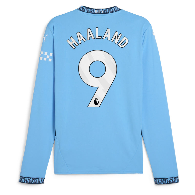 Erling Haaland Manchester City Puma 2024/25 Home Long Sleeve Player Jersey - Light Blue