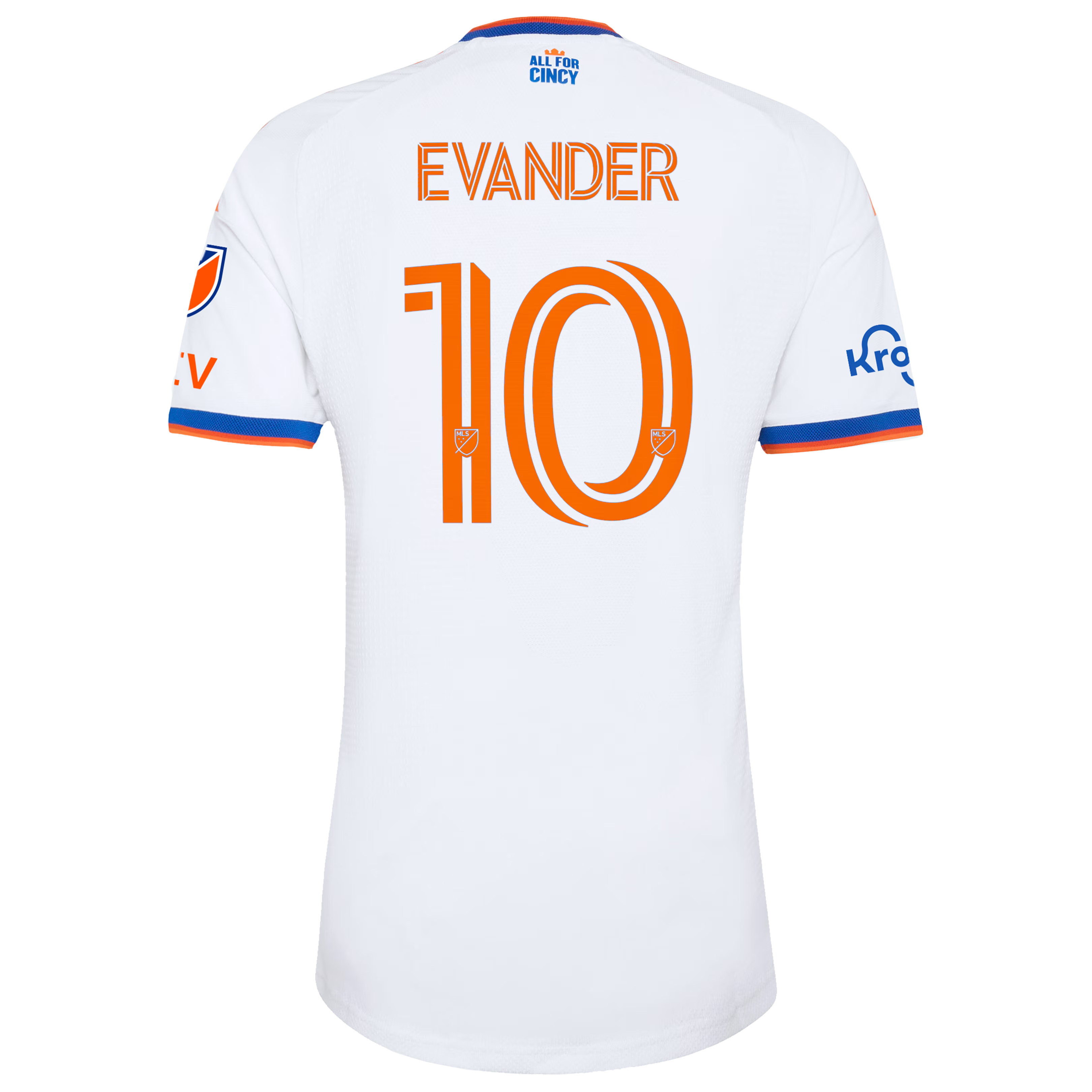 FC Cincinnati // adidas Evander da Silva Ferreira #10 Official 2026 The Seven Hills On-Field Patch Jersey – White - Jersey Teams World