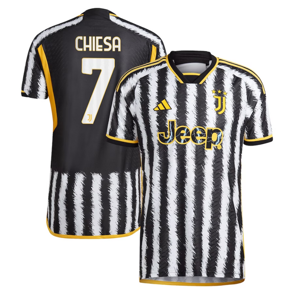 Federico Chiesa Juventus Shirt 2023/24 Home Player Jersey - Black - Jersey Teams World