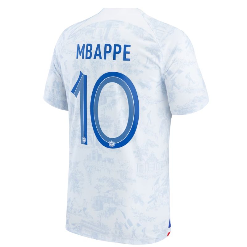 France Away  Shirt 2022 - Kylian Mbappé 10 Player Jersey - White