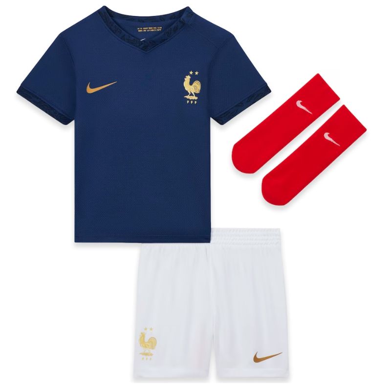 France Home Kit 2022 - Kids  - Kylian Mbappé 10 Jersey - Navy