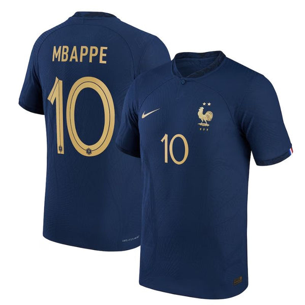 France Home Shirt 2022 - Kylian Mbappé 10 Player Jersey - Navy