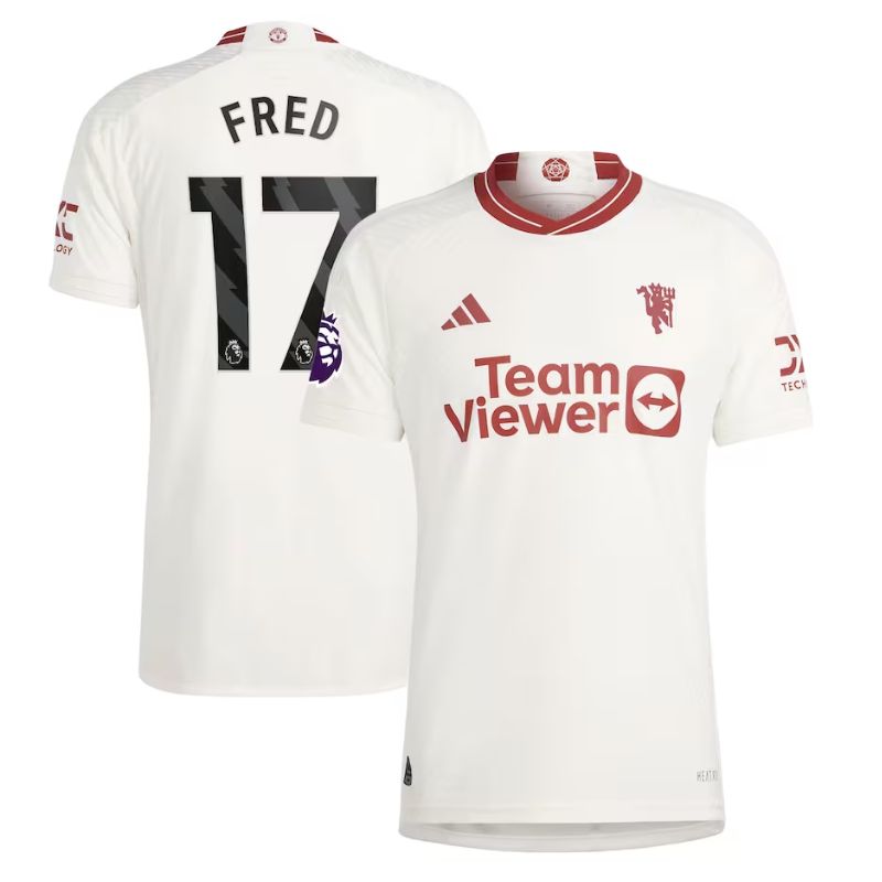 Fred Manchester United 2023/24 Third Player Jersey - White - Jersey Teams World