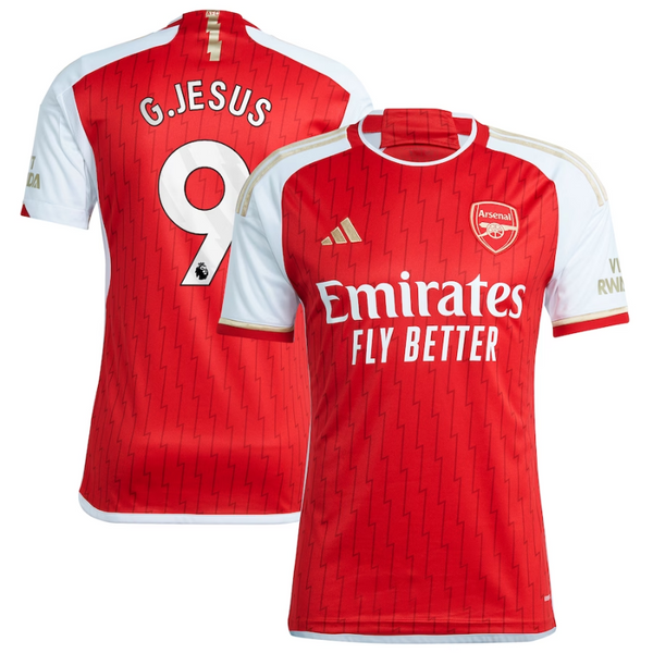 Gabriel Jesus 9 Arsenal Shirt 2023/24 Home Player Jersey - Red