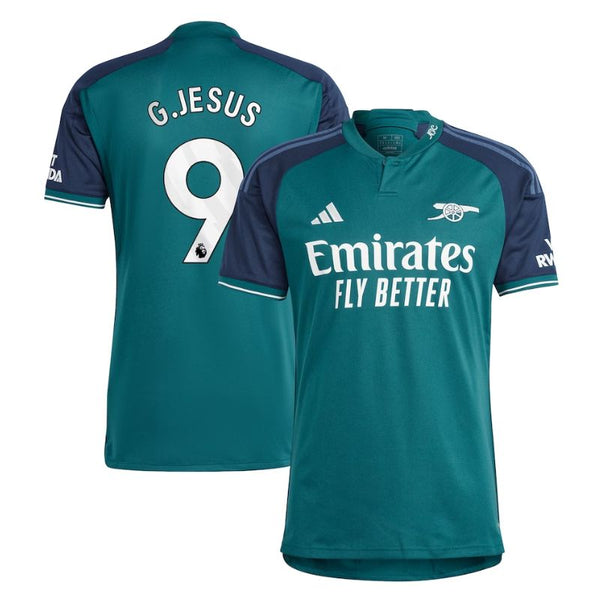 Gabriel Jesus Arsenal 2023/24 Third Player Jersey - Green