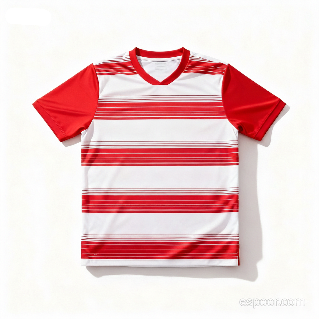Men's Pro-Strike Soccer Jersey - Red & White Striped Kit