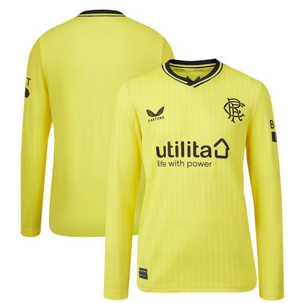 Glasgow Rangers Home Goalkeeper Shirt 2023-24 - Custom Jersey - Yellow