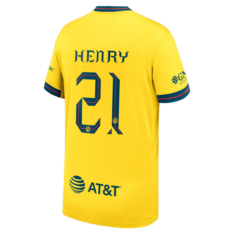 Henry Martin Club America Nike 2024/25 Home Player Jersey - Yellow