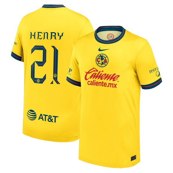 Henry Martin Club America Nike 2024/25 Home Player Jersey - Yellow