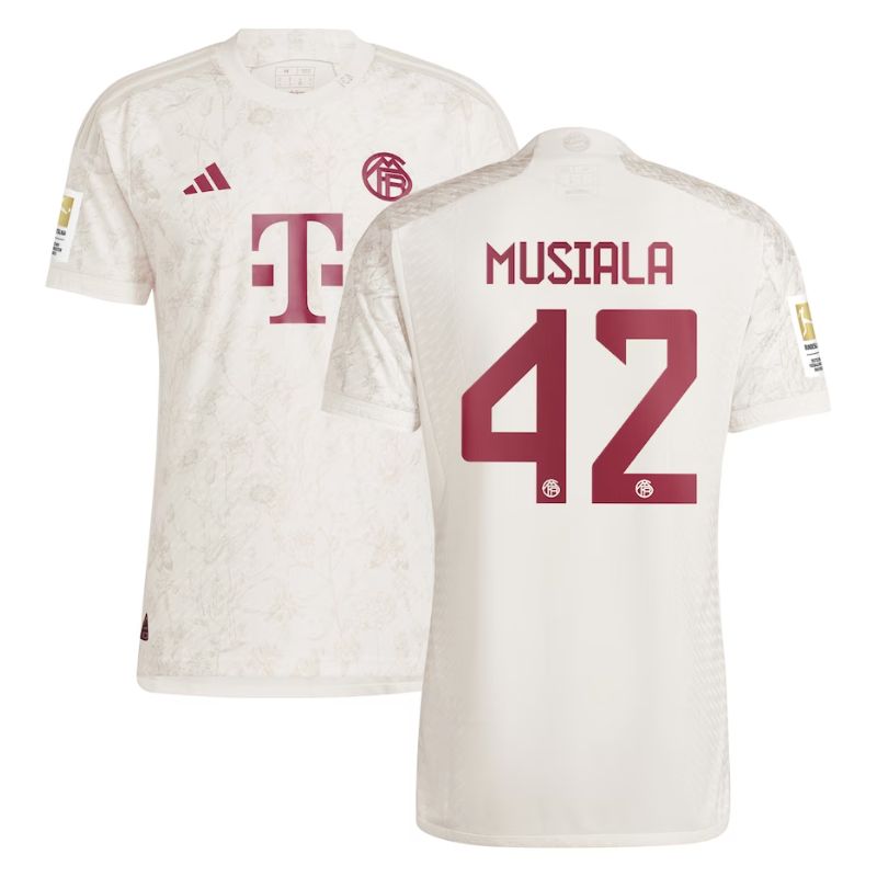 Jamal Musiala Bayern Munich 2023/24 Third  Jersey - White - Jersey Teams World