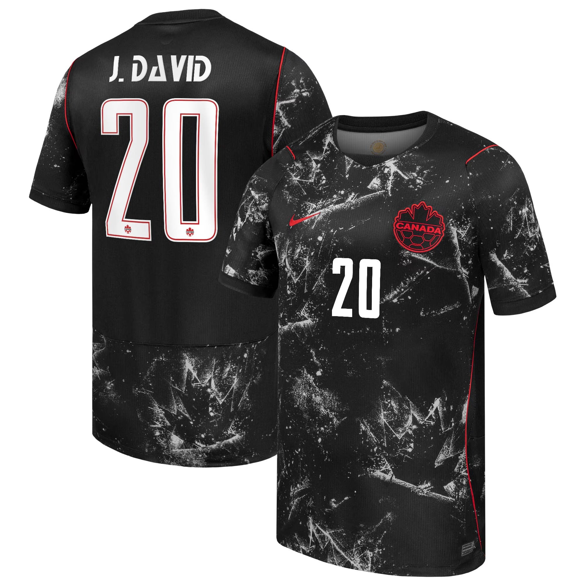 Jonathan David Canada Soccer Nike 2026 Away Match Authentic Jersey - Black - Jersey Teams World