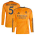 Jude Bellingham Real Madrid adidas 2024/25 Away Long Sleeve Player Jersey - Orange