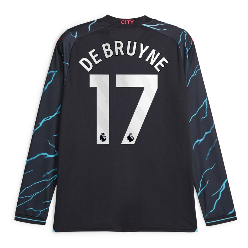 Kevin De Bruyne Manchester City 2023/24 Third Long Sleeve Player Jersey - Navy
