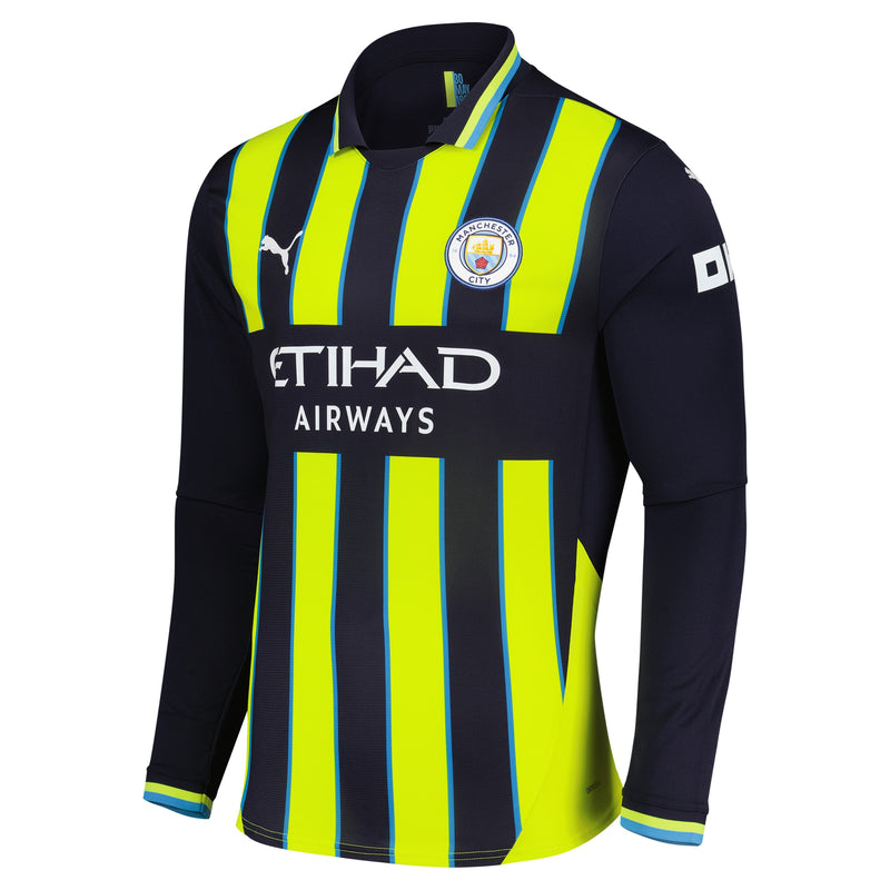 Kevin De Bruyne Manchester City Puma 2024/25 Away Long Sleeve Player Jersey - Navy