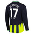 Kevin De Bruyne Manchester City Puma 2024/25 Away Long Sleeve Player Jersey - Navy - Jersey Teams World