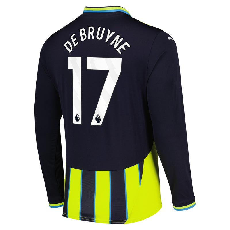 Kevin De Bruyne Manchester City Puma 2024/25 Away Long Sleeve Player Jersey - Navy