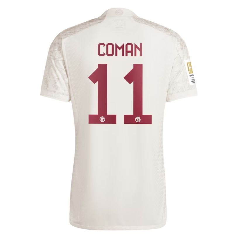 Kingsley Coman Bayern Munich Shirt 2023/24 Third Jersey - White