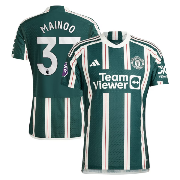 Kobbie Mainoo Manchester United Shirt 2023/24 Away Player Jersey - Green