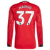 Kobbie Mainoo Manchester United adidas Home 2025/26 Player Long Sleeve Jersey - Red