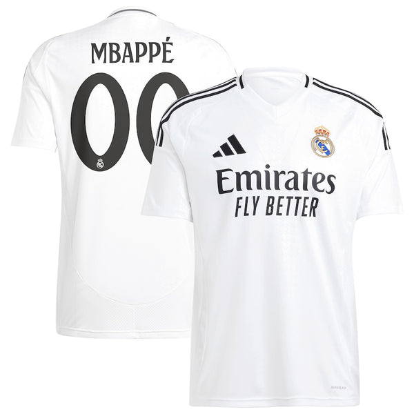 Kylian Mbappé 9 Real Madrid adidas 2024/25 Home Player Jersey - White