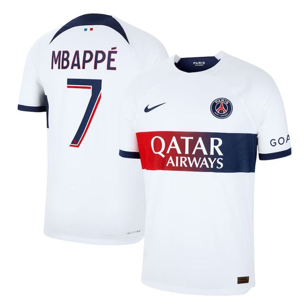 Kylian Mbappe Paris Saint-Germain  2023/24 Away Player Jersey - White