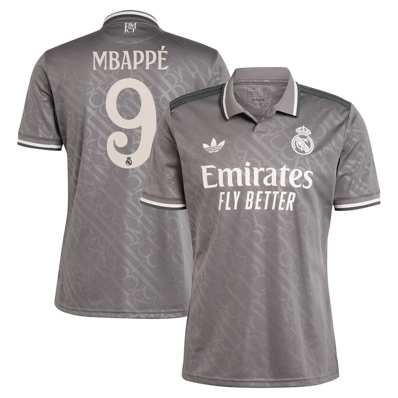 Kylian Mbappé Real Madrid adidas 2024/25 Third Player Jersey - Charcoal