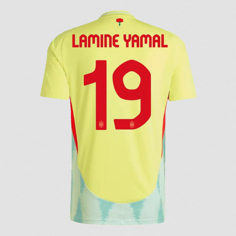 Lamine Yamal 19 adidas Spain Shirt 2024-2025 Away Jersey - Yellow