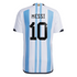 Lionel Messi 10 Argentina National Team Shirt 2022 Winners Home Jersey - White/Light Blue - Jersey Teams World