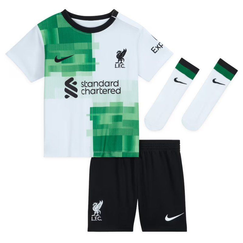 Liverpool Away Kit - 2023-24 - Kids with M.Salah 11 printing Jersey - White
