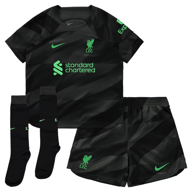 Liverpool Goalkeeper Stadium Kit 2023-24 - Little Kids Jersey - Black - Jersey Teams World