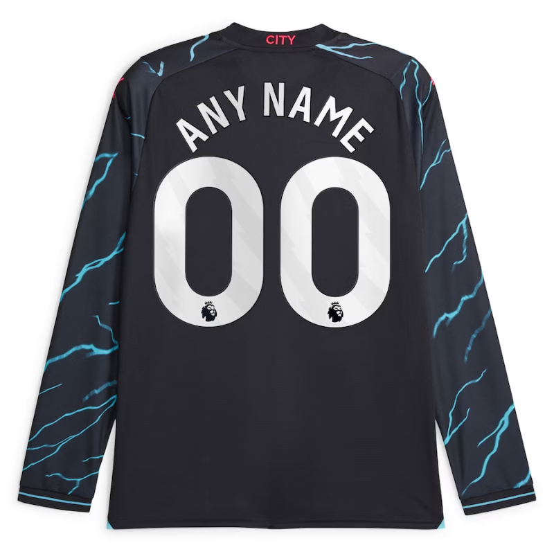 Manchester City 2023/24 Third Long Sleeve Custom Jersey - Navy